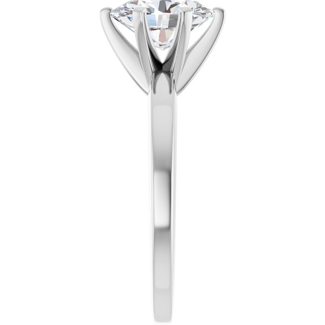CHRISTINA Solitaire Claw Set with Flat Band Oval - Platinum - View 4
