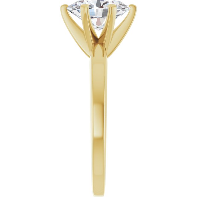 CHRISTINA Solitaire Claw Set with Flat Band Oval - 18K Yellow Gold - View 4