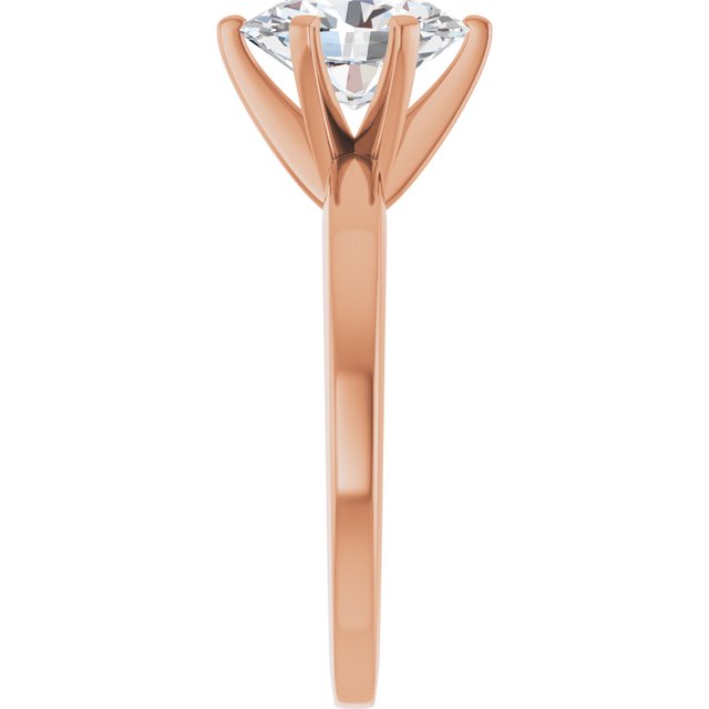 CHRISTINA Solitaire Claw Set with Flat Band Oval - 18K Rose Gold - View 4
