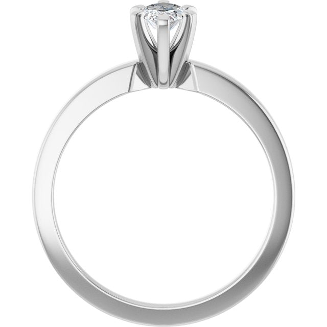 CHRISTINA Solitaire Claw Set with Flat Band Marquise - Platinum - View 2