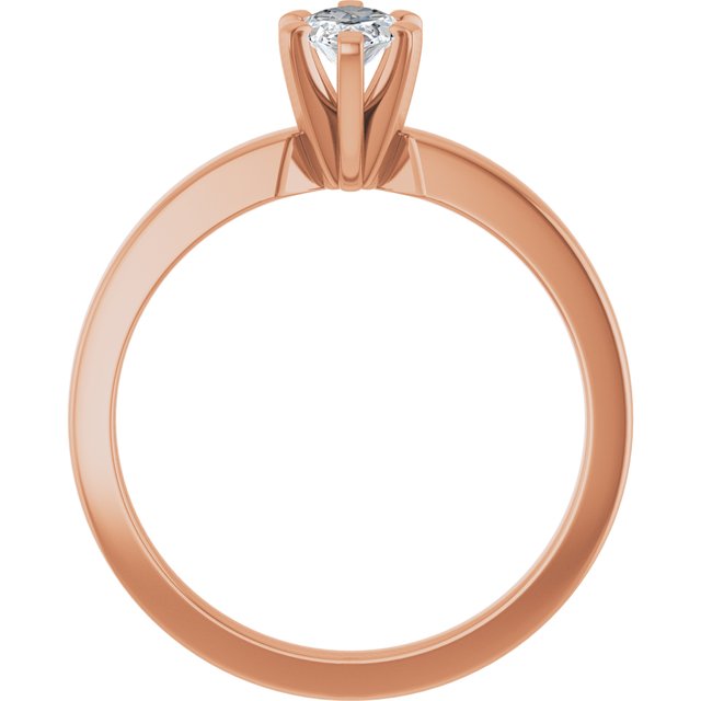 CHRISTINA Solitaire Claw Set with Flat Band Marquise - 18K Rose Gold - View 2