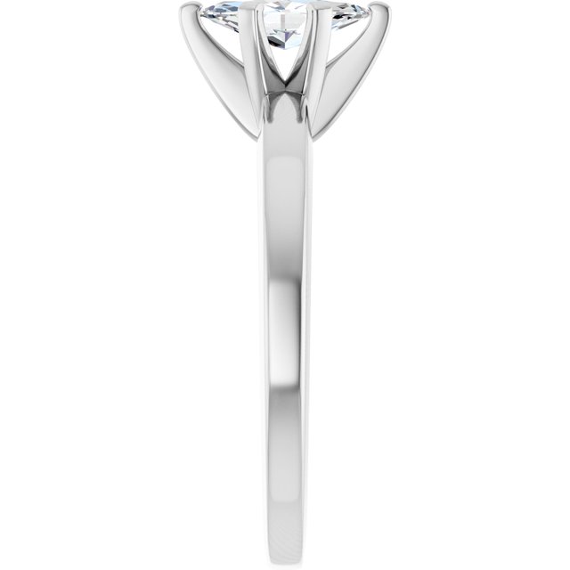 CHRISTINA Solitaire Claw Set with Flat Band Marquise - Platinum - View 4