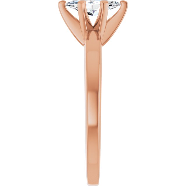 CHRISTINA Solitaire Claw Set with Flat Band Marquise - 18K Rose Gold - View 4