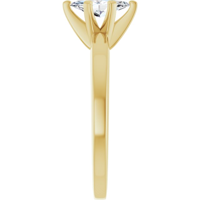 CHRISTINA Solitaire Claw Set with Flat Band Marquise - 18K Yellow Gold - View 4