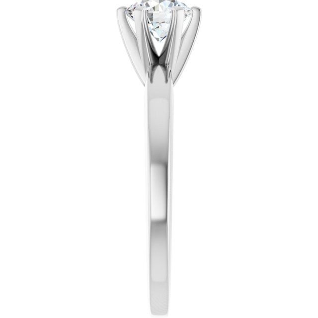 CHRISTINA Solitaire Claw Set with Flat Band Round - Platinum - View 4