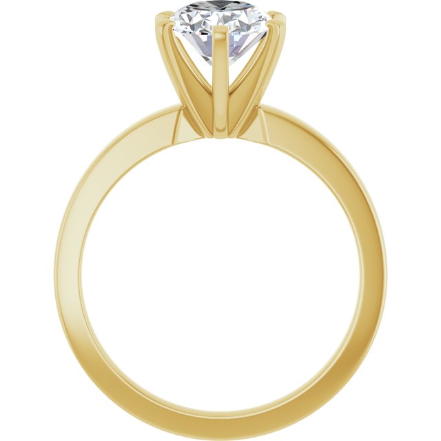 CHRISTINA Solitaire Claw Set with Flat Band Oval - 18K Yellow Gold - View 2