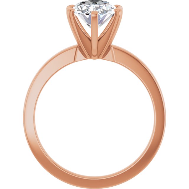 CHRISTINA Solitaire Claw Set with Flat Band Oval - 18K Rose Gold - View 2