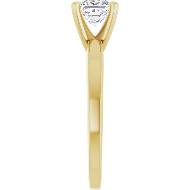 CHRISTINA Solitaire Claw Set with Flat Band Square - 18K Yellow Gold - View 4