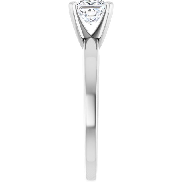 CHRISTINA Solitaire Claw Set with Flat Band Square - Platinum - View 4