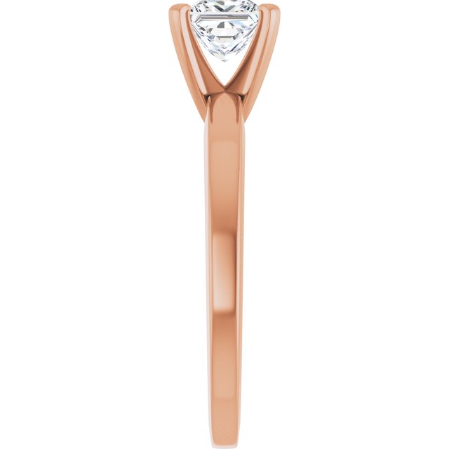 CHRISTINA Solitaire Claw Set with Flat Band Square - 18K Rose Gold - View 4