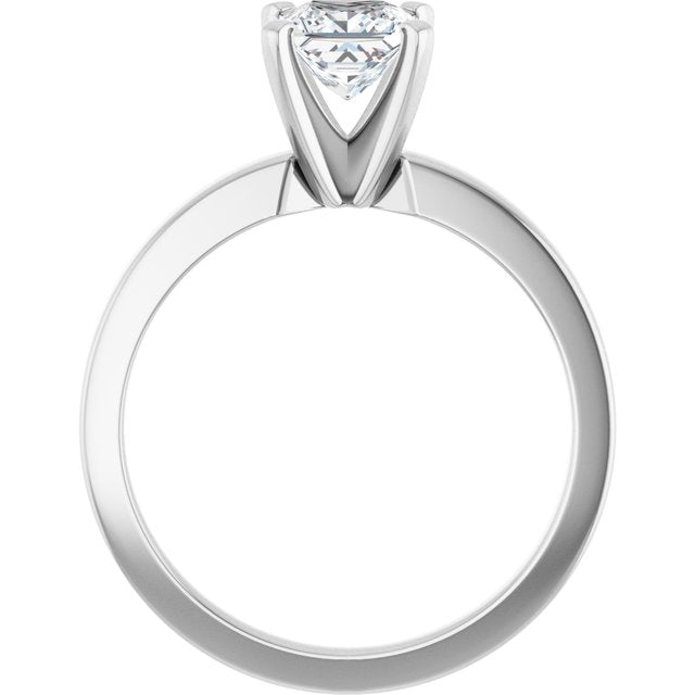 CHRISTINA Solitaire Claw Set with Flat Band Square - Platinum - View 2