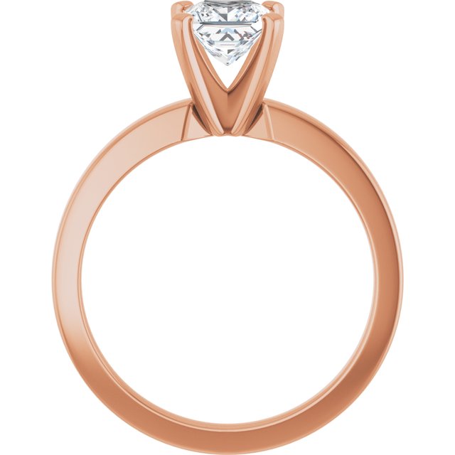 CHRISTINA Solitaire Claw Set with Flat Band Square - 18K Rose Gold - View 2