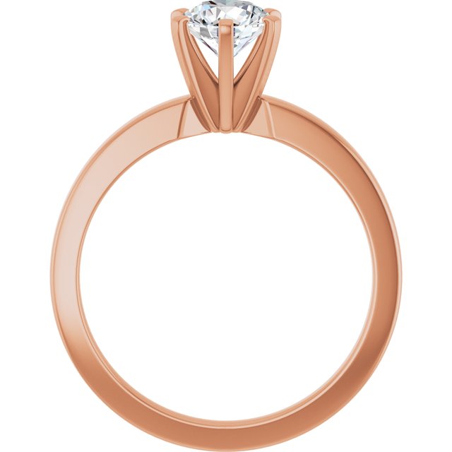 CHRISTINA Solitaire Claw Set with Flat Band Round - 18K Rose Gold - View 2