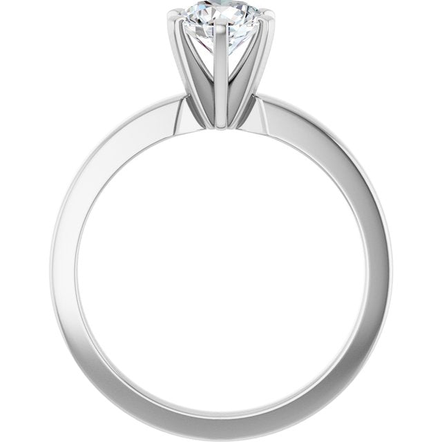 CHRISTINA Solitaire Claw Set with Flat Band Round - Platinum - View 2