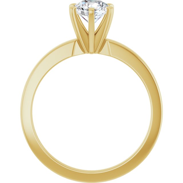 CHRISTINA Solitaire Claw Set with Flat Band Round - 18K Yellow Gold - View 2