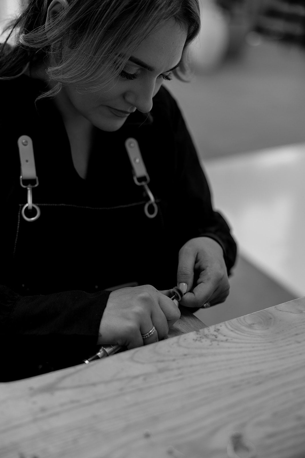 Woman Polishing Jewellery Overalls 