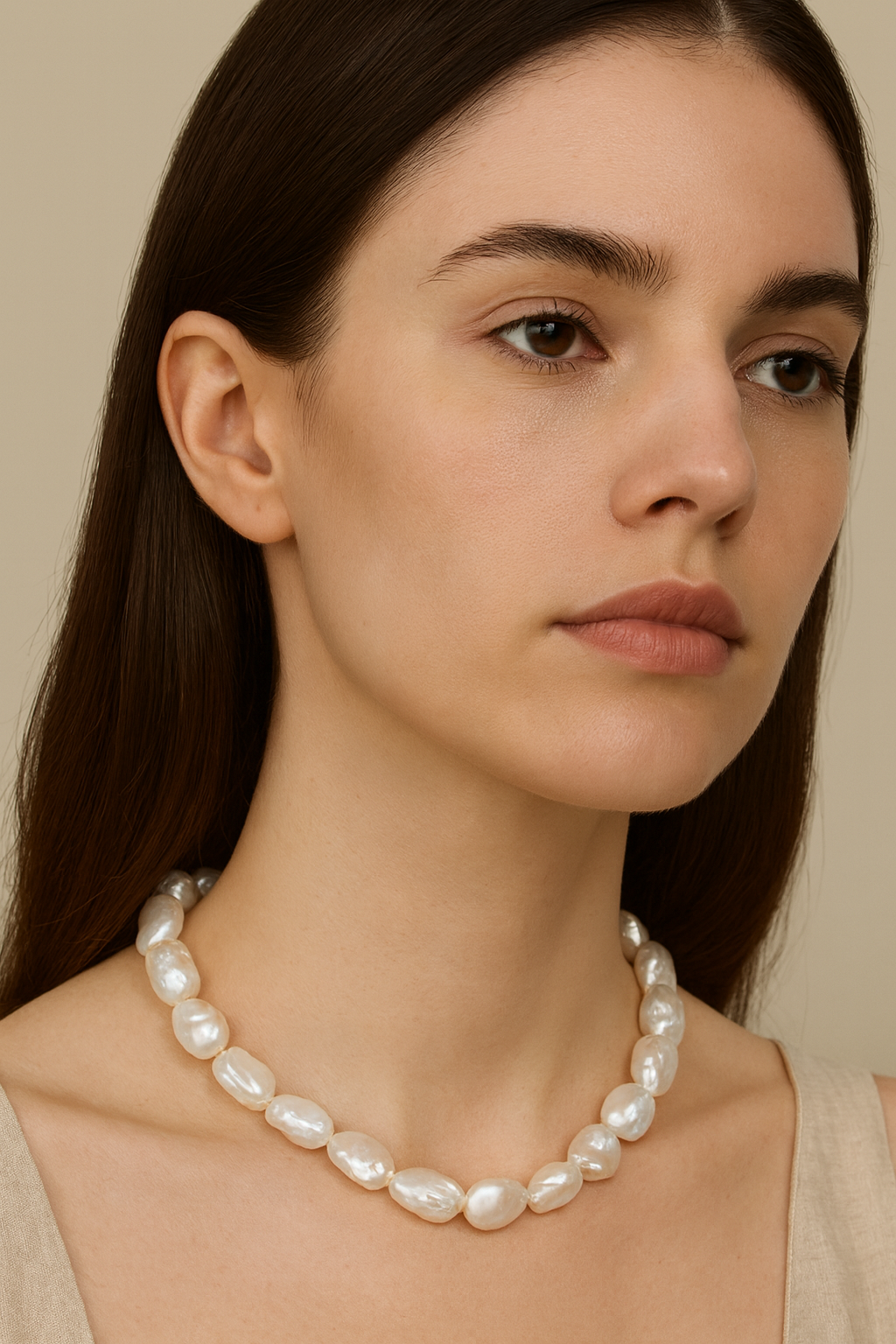 Baroque Pearl Necklace with 18ct Yellow Gold Invisible Twist Clasp