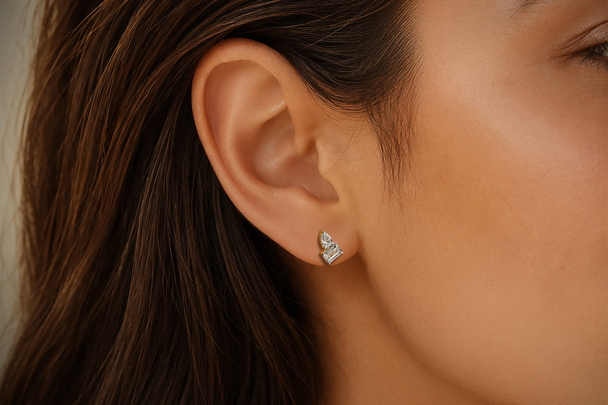 ET TOI MOI 10ct White gold Lab Grown Diamond Earrings