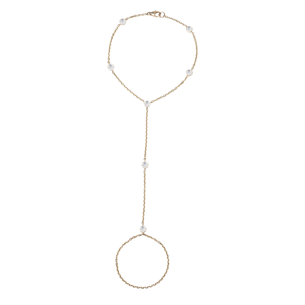 10ct Yellow Gold Lab Grown Diamond Hand Bracelet