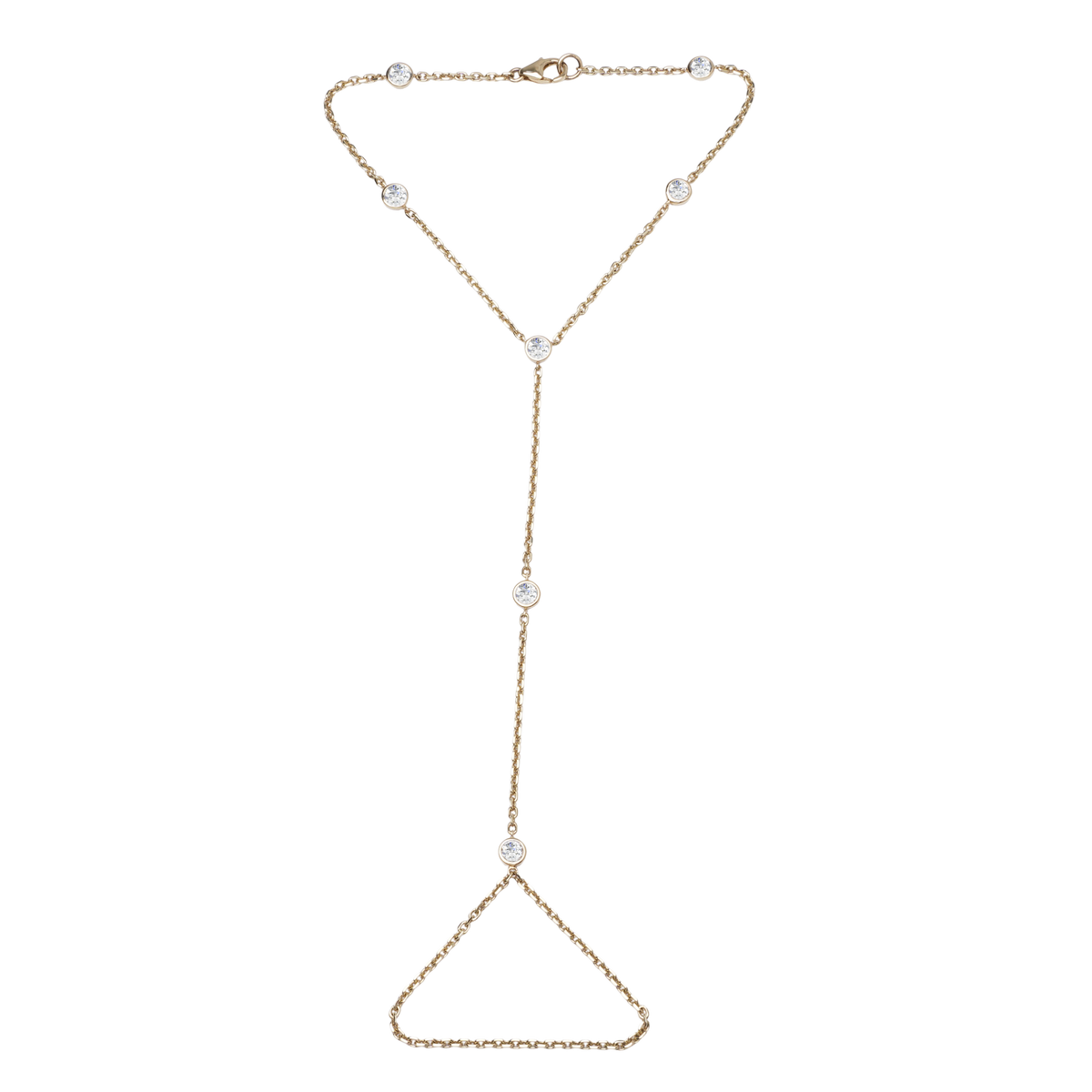10ct Yellow Gold Lab Grown Diamond Hand Bracelet