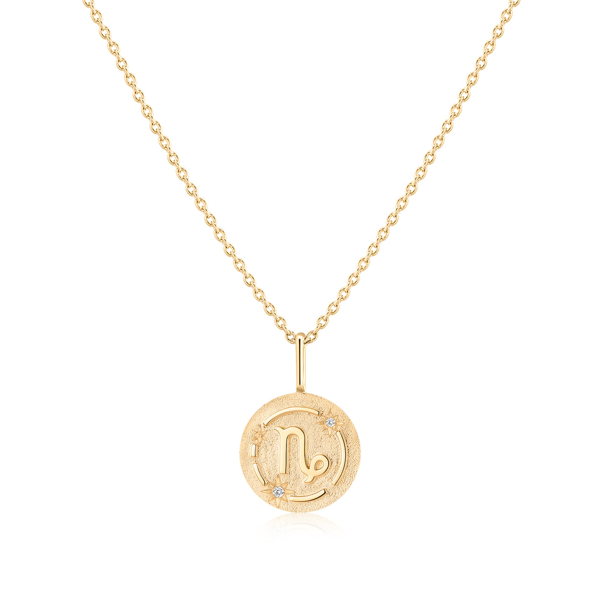 Capricorn Zodiac Pendant 9ct Yellow Gold