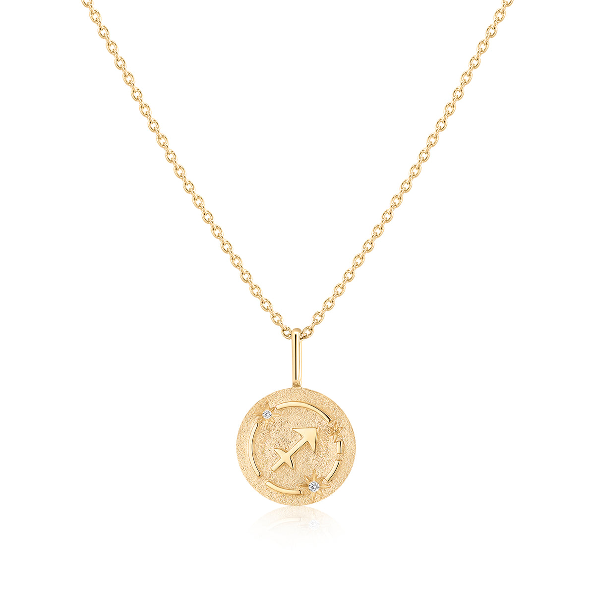 Sagittarius Zodiac Pendant 9ct Yellow Gold