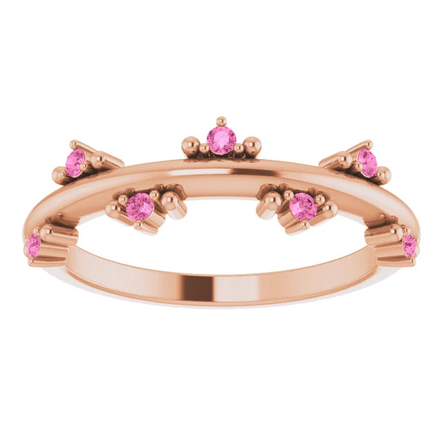 Lab-Grown Diamond ZIG-ZAG Diamond or Gemstone bead set Ring Jewelry