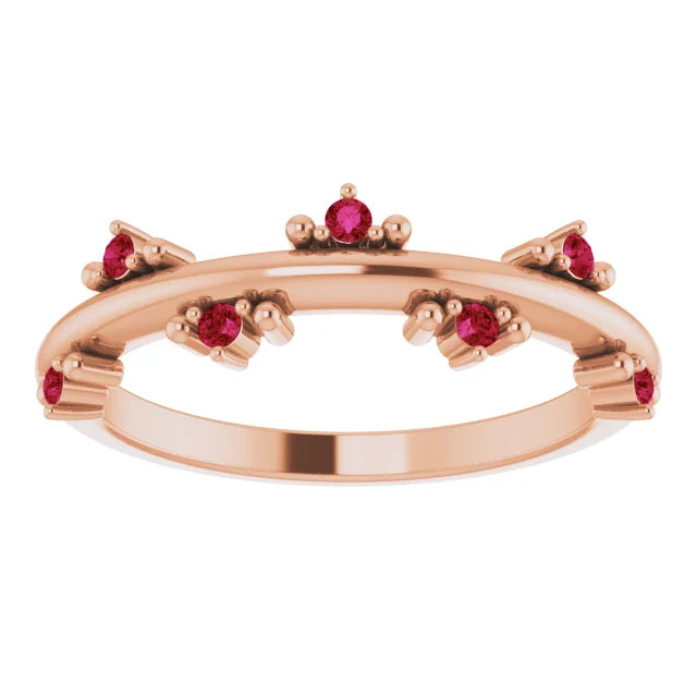 Lab-Grown Diamond ZIG-ZAG Diamond or Gemstone bead set Ring Jewelry