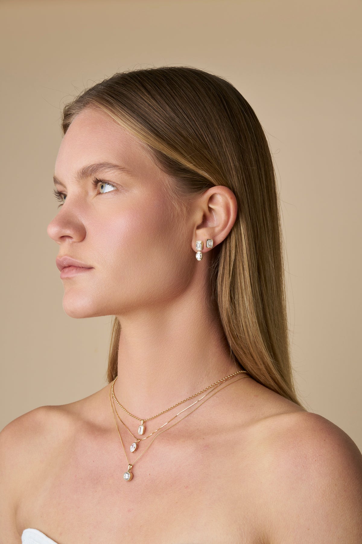 2.00ct Emerald Cut Lab-Grown Diamond Bezel Studs