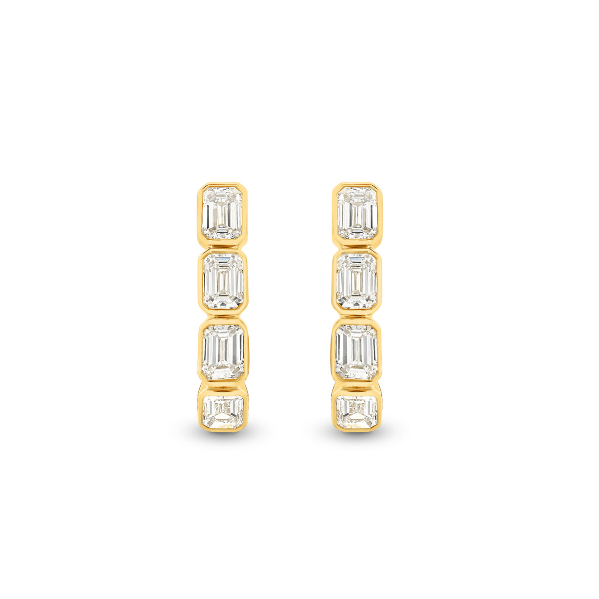 Emerald Cut Lab Grown Diamond Hoop