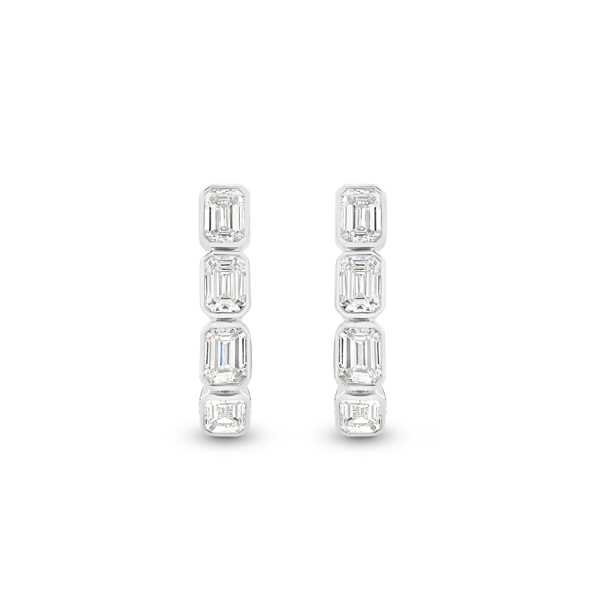 Emerald Cut Lab Grown Diamond Hoop