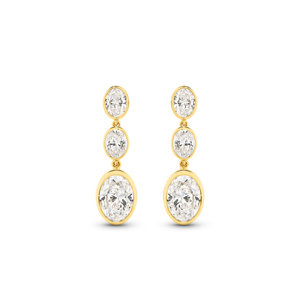 Oval Lab-Grown Diamond Drop Earrings