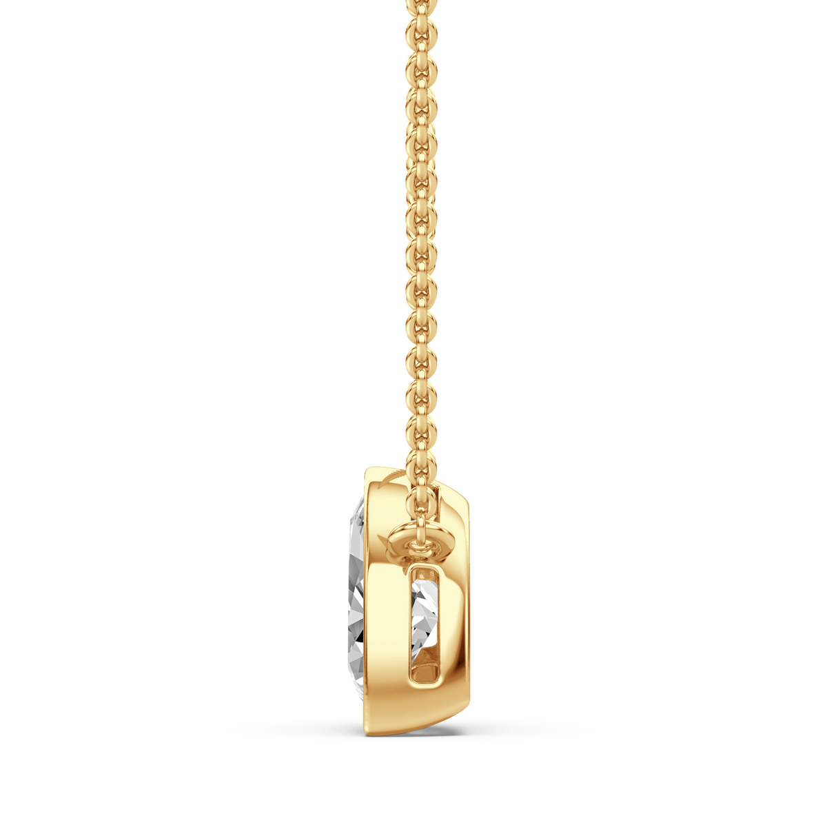Pear Lab Grown Diamond Bezel Set Necklace
