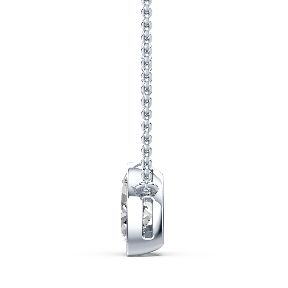 Pear Lab Grown Diamond Bezel Set Necklace